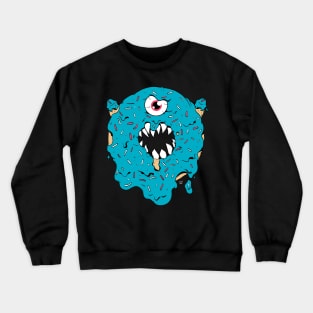 Food Truck Horror - Donut (Blue) Crewneck Sweatshirt